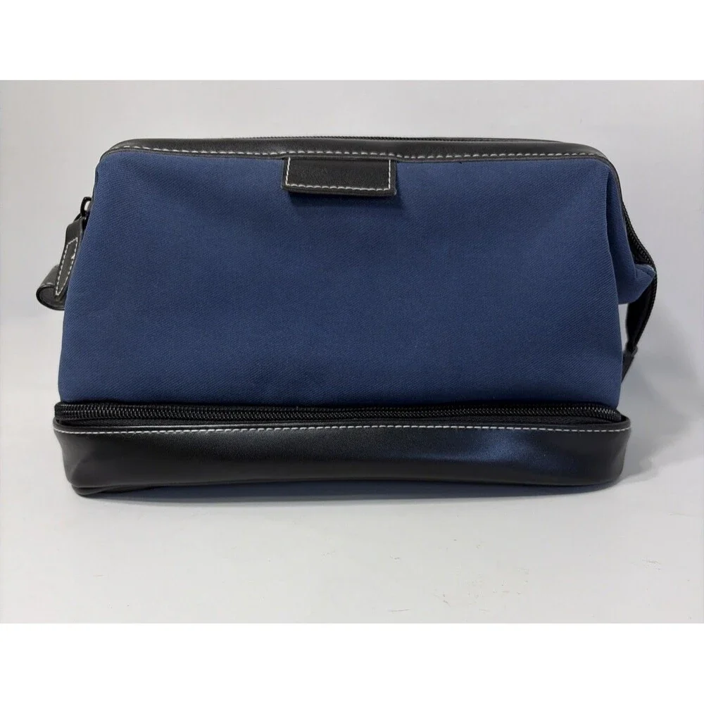 RARE Vintage Graham Webb Promotional Toiletry/Cosmetic Bag  Blue/Black EUC